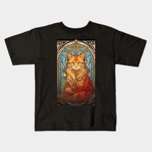 Tangerine Tabby Art Nouveau Kids T-Shirt